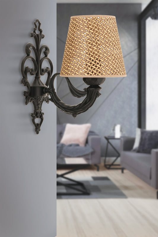Zidna lampa Lily Hazeran - prirodna, crna