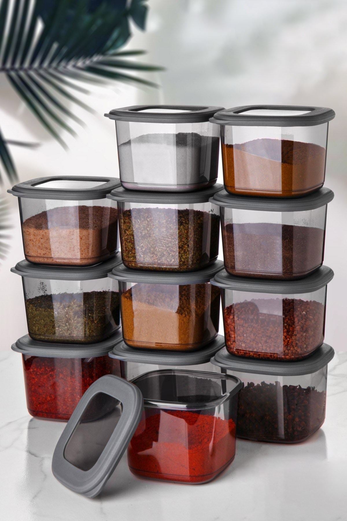 Set kutija za pohranu (12 komada), Antracit, Bnm-0698-12-li
