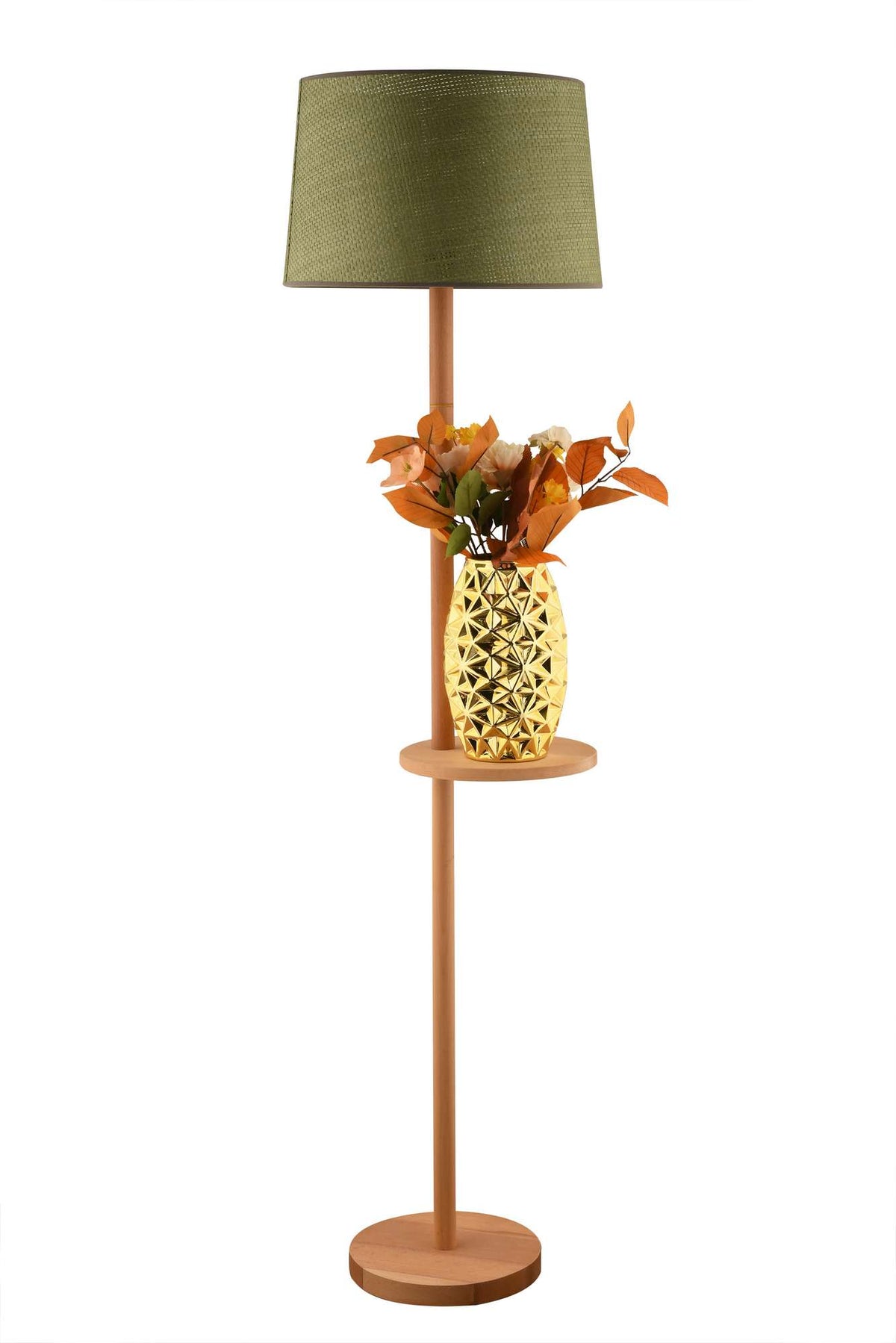 Podna lampa 893, zelena, hrastoviša