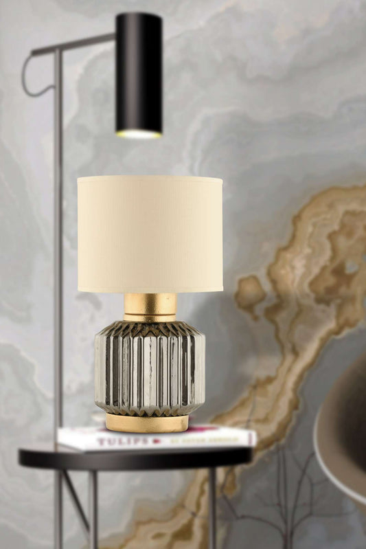 Stolna lampa 848, krem, siva