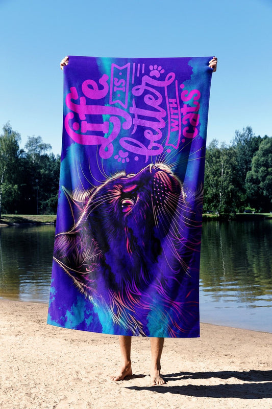 Ručnik za plažu Life With Cats 90