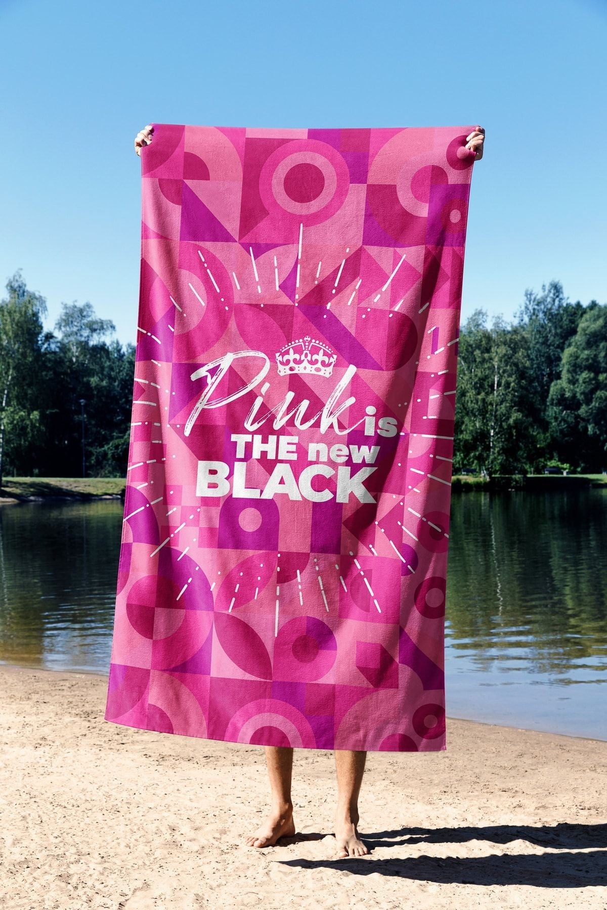 Ručnik za plažu Pink is The New Black 90