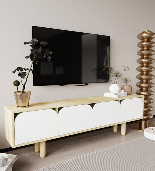 TV Stalak 055, Safirni hrast, Bijela