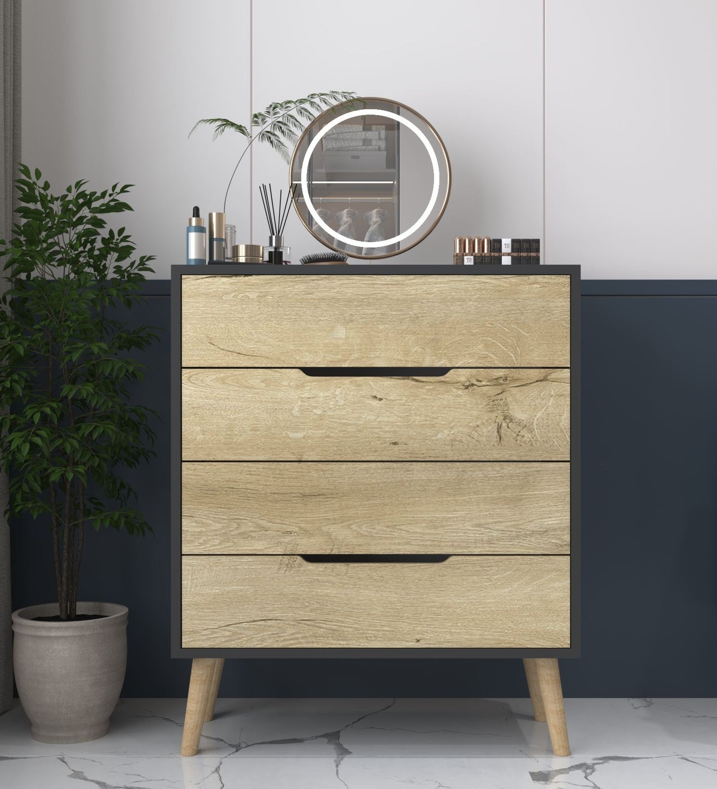 Komoda 284, Antracit, Safir Hrast