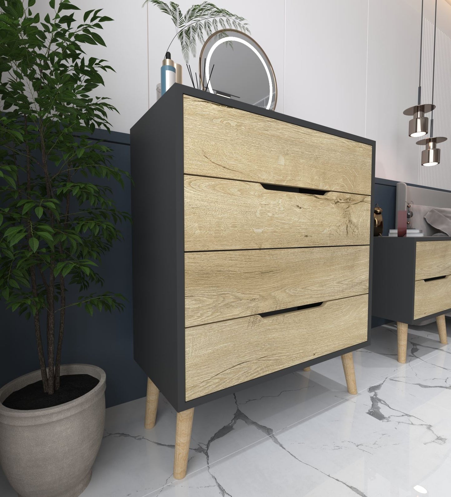Komoda 284, Antracit, Safir Hrast