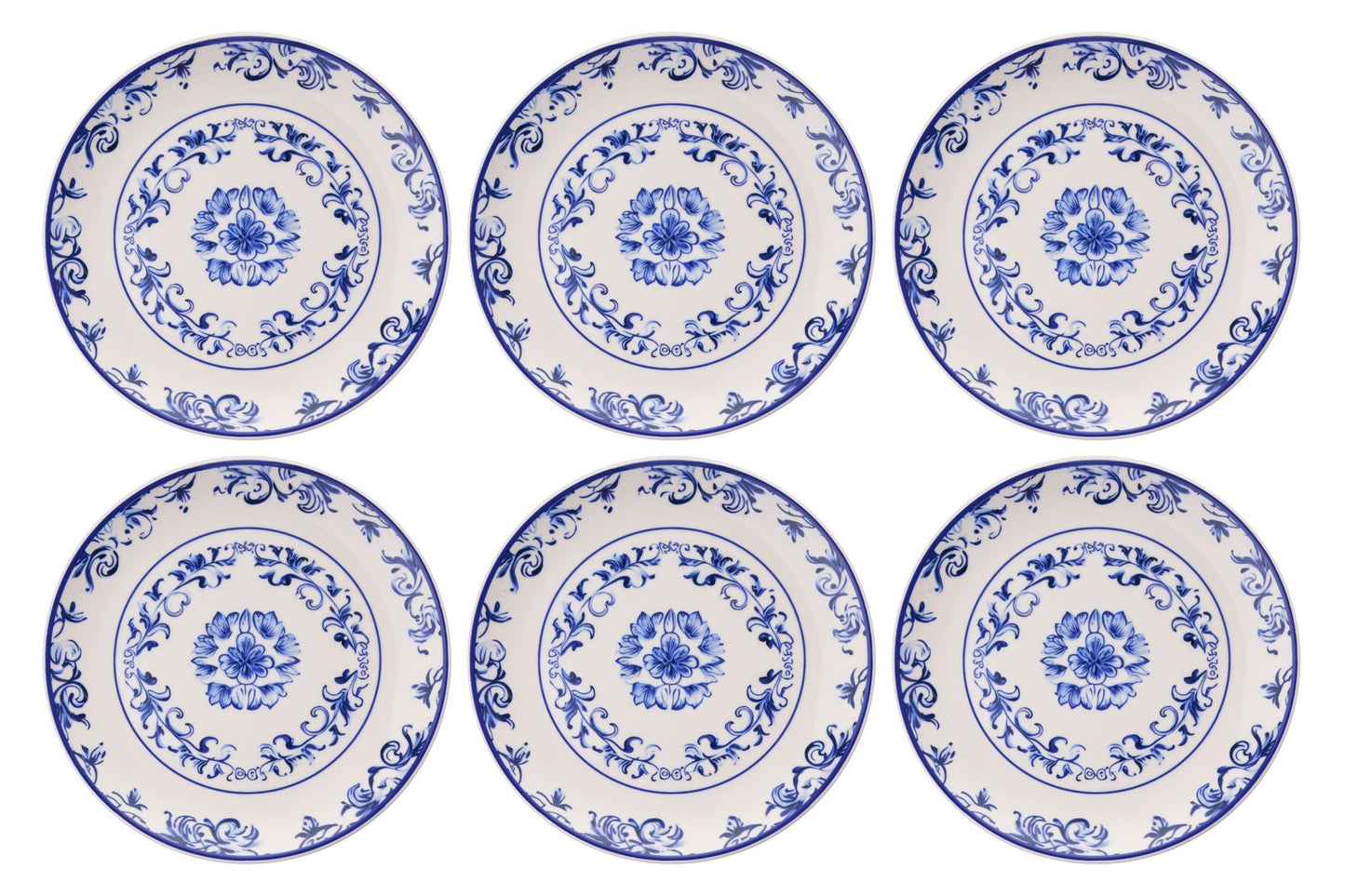 Set tanjura za serviranje (6 komada) 838, plava, bijela