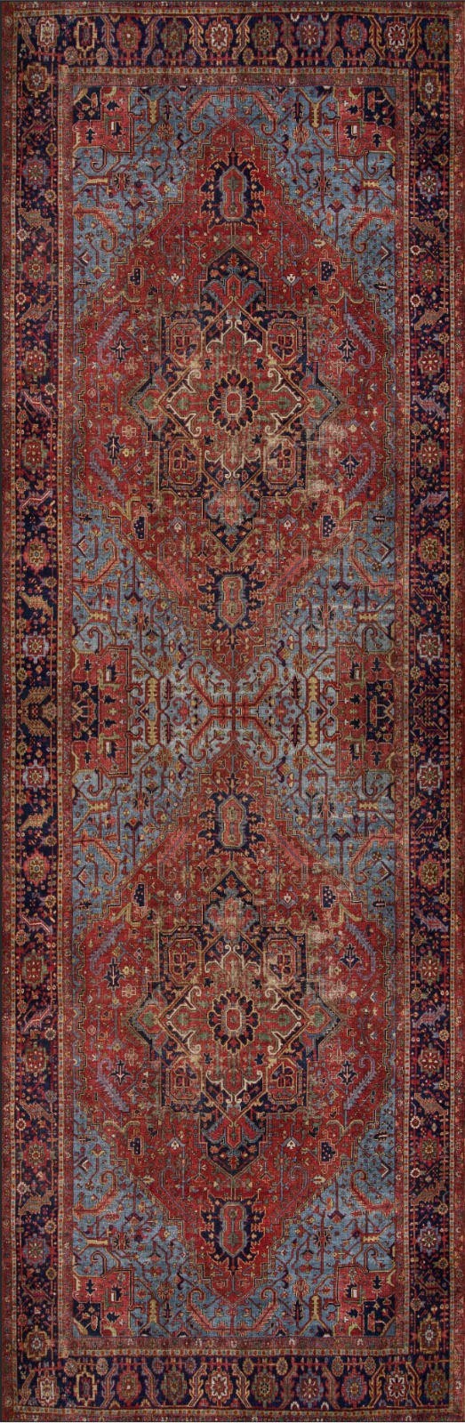 Tepih ELENA, dimenzije: 75*230 m, Blues Chenille - Claret Red AL 162