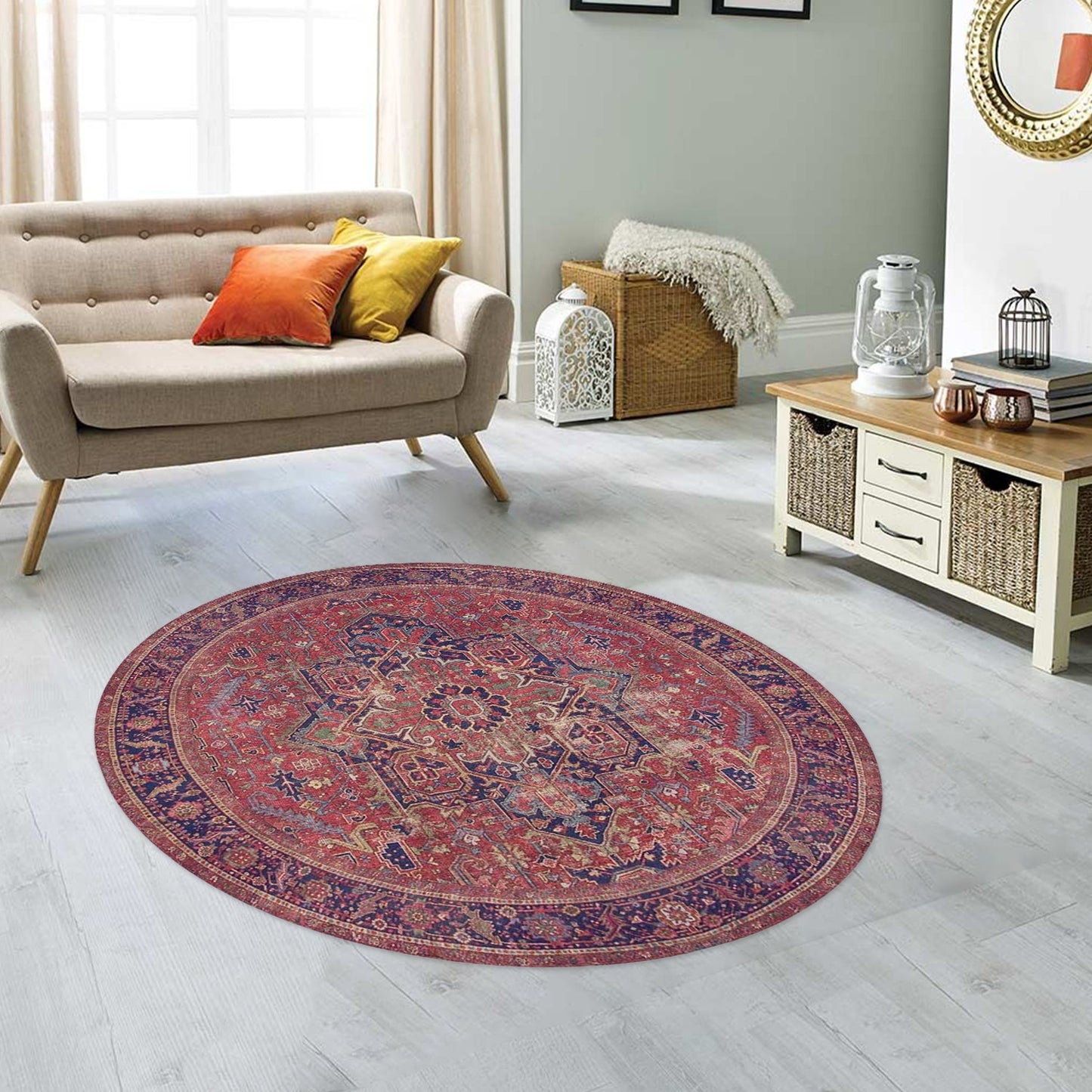 Tepih ELENA, promjer: 150 m, Blues Chenille - Claret Red AL 162