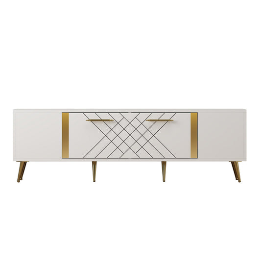 Stalak za televizor, Detas - White, Gold
