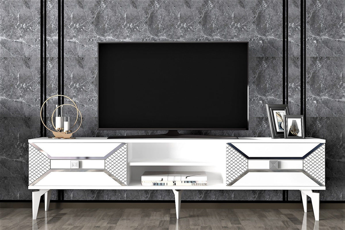 Stalak za televizor, Yumedi - White, Silver