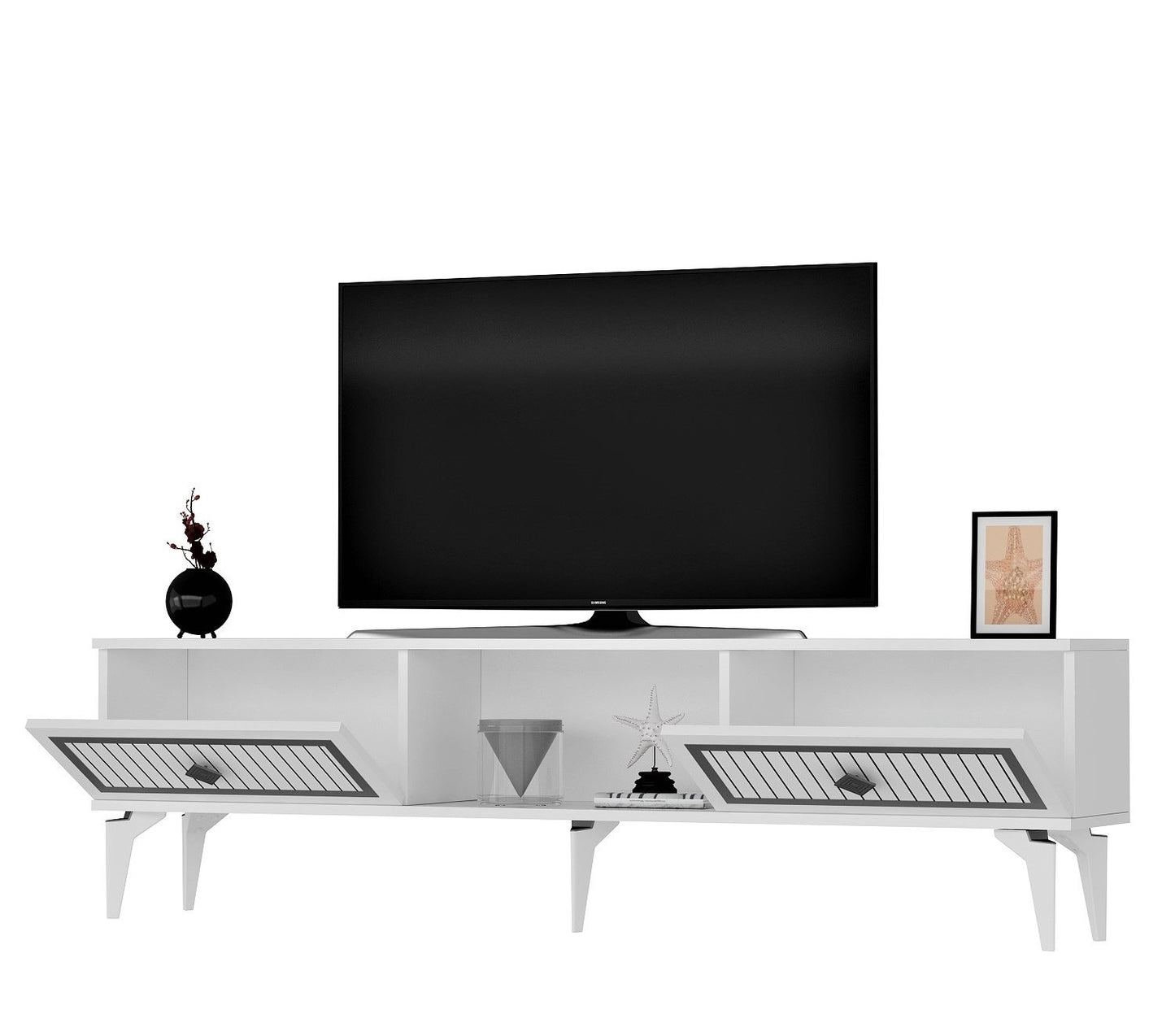 Stalak za televizor, Nil - White, Silver