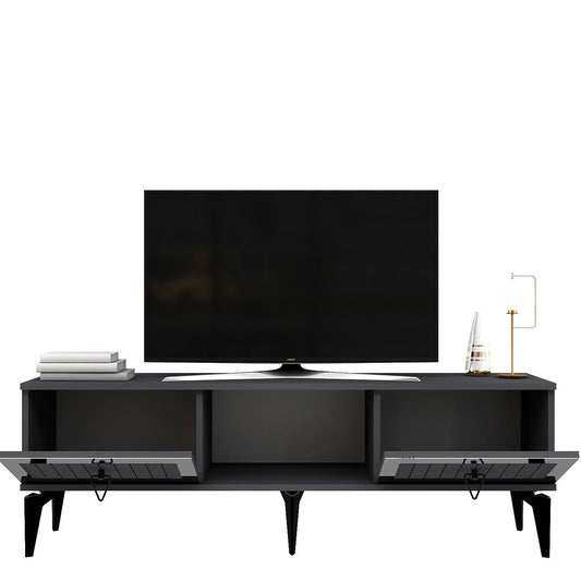 TV komoda niska Linda - antracit, srebro