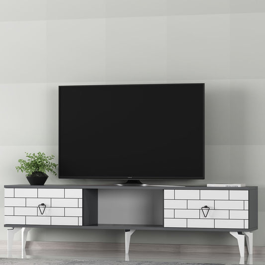 TV komoda niska Varna - antracit, bijela