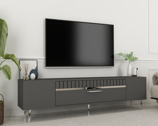 TV komoda niska Dekolp1 - antracit, srebro