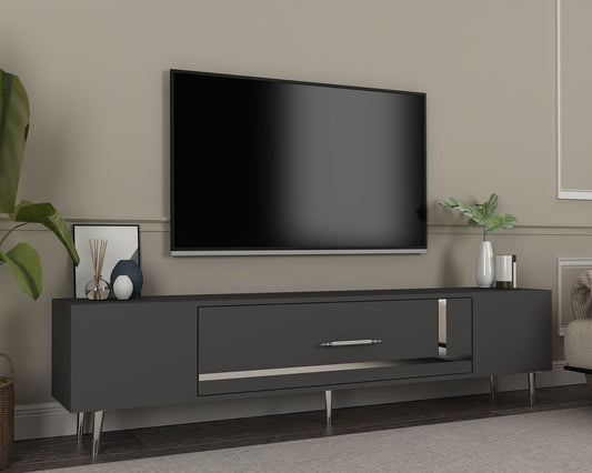 TV komoda niska Dekop1 - antracit, srebrna