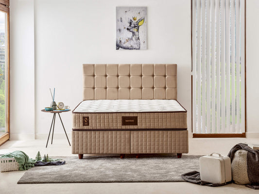 Madrac, Bijela boja Bež Smeđa, Bamboo 160x200 cm Double Size Middle Firm Mattress