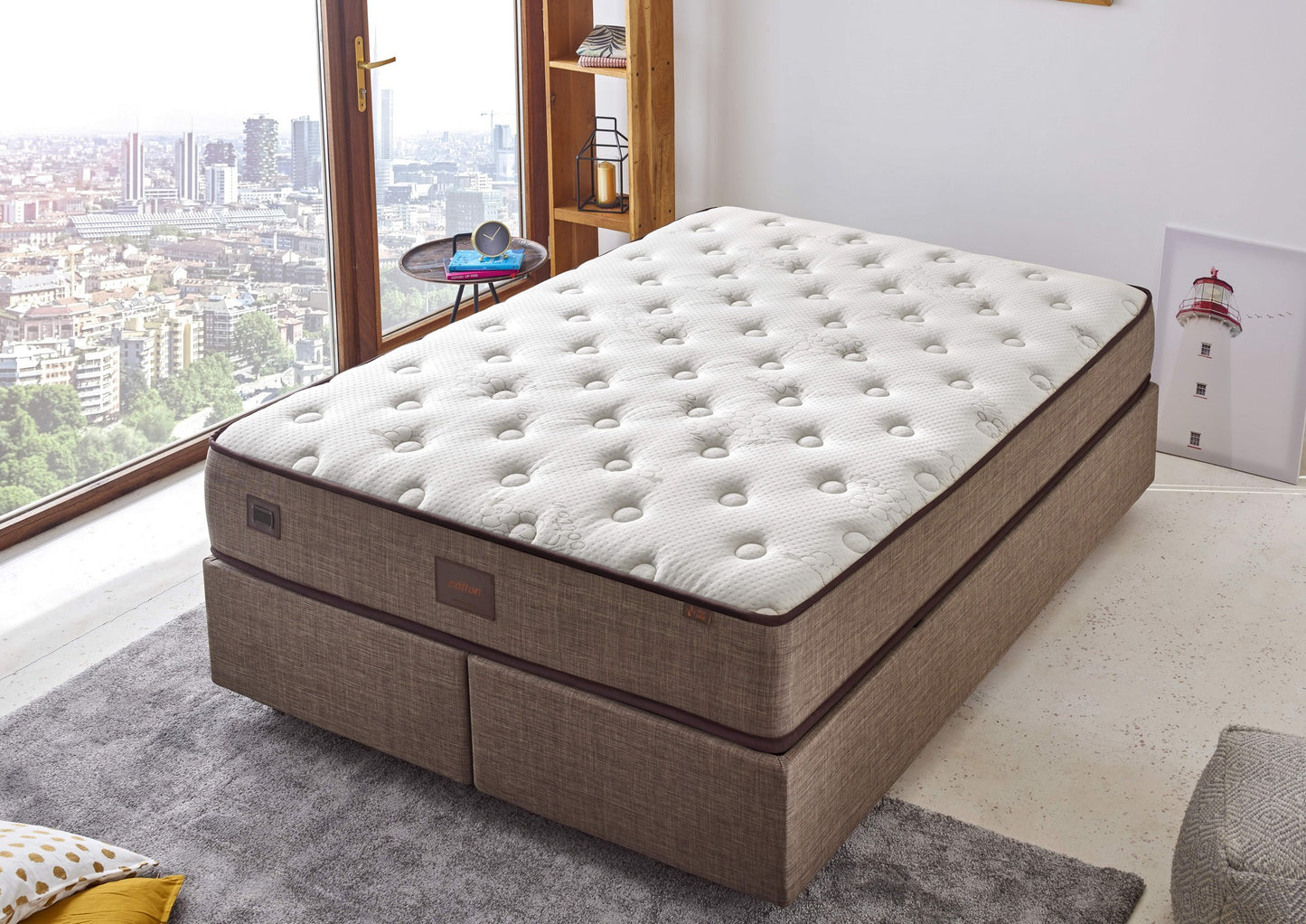 Madrac, Bijela boja Bež Smeđa, Cotton 140x200 cm Double Size Luxury Soft Mattress
