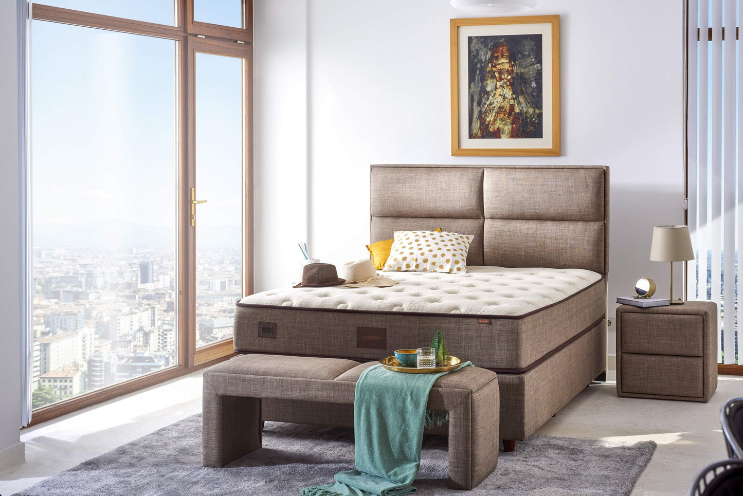 Madrac, Bijela boja Bež Smeđa, Cotton 160x200 cm Double Size Luxury Soft Mattress