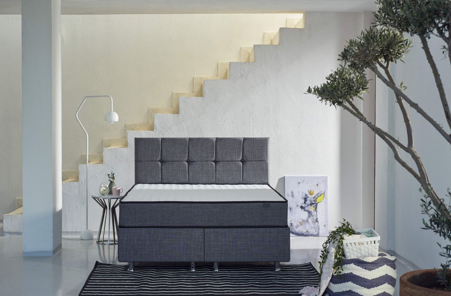Madrac, Bijela boja Sivo, Diamond 120x200 cm Single Size Ultra Firm Mattress