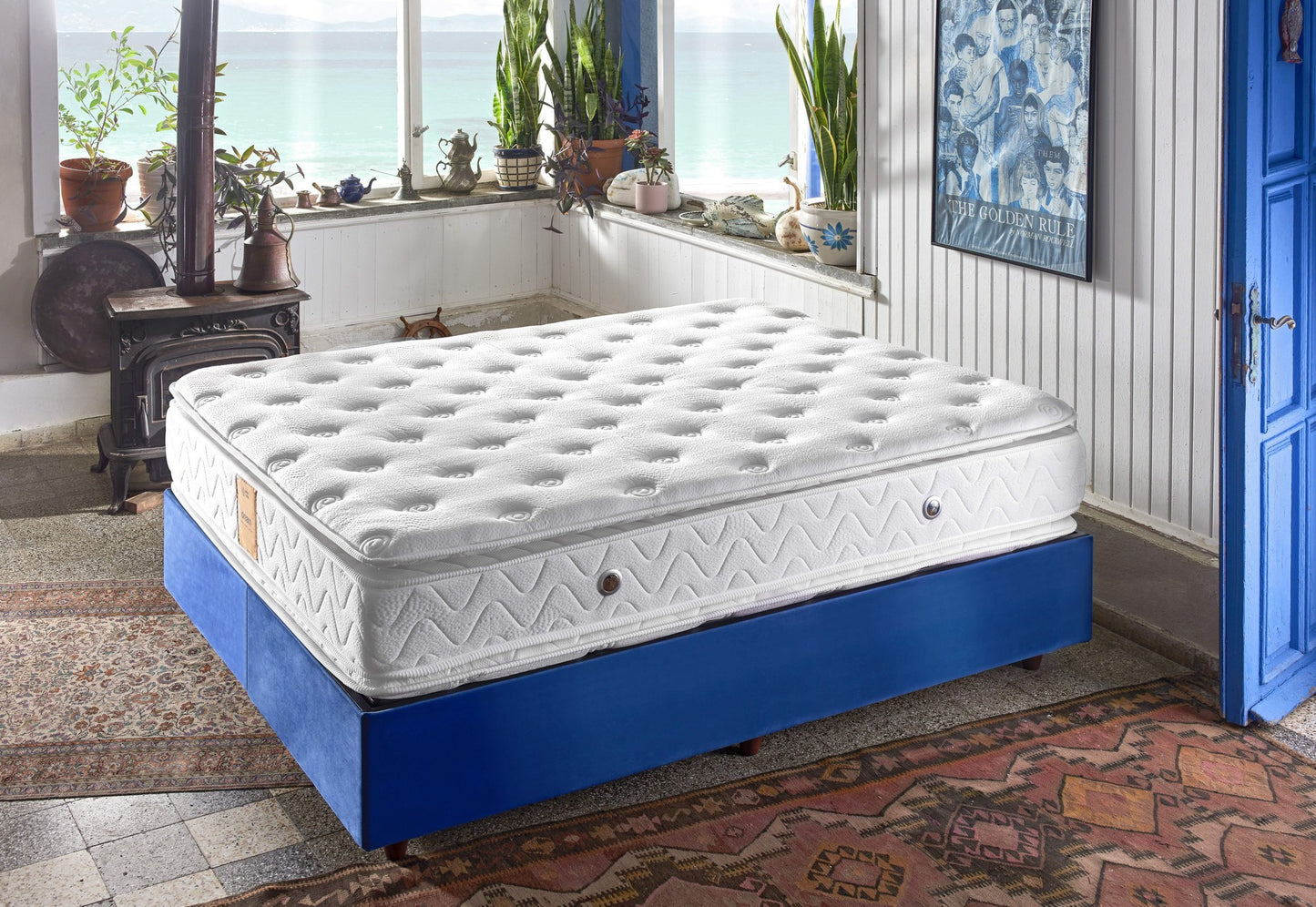 Madrac, Bijela boja, Dream 150x200 cm Double Size Luxury Middle Firm Double Padded Mattress