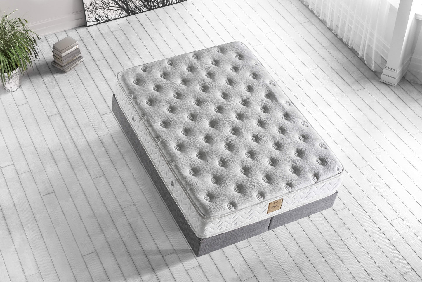 Madrac, Bijela boja, Dream 150x200 cm Double Size Luxury Middle Firm Double Padded Mattress