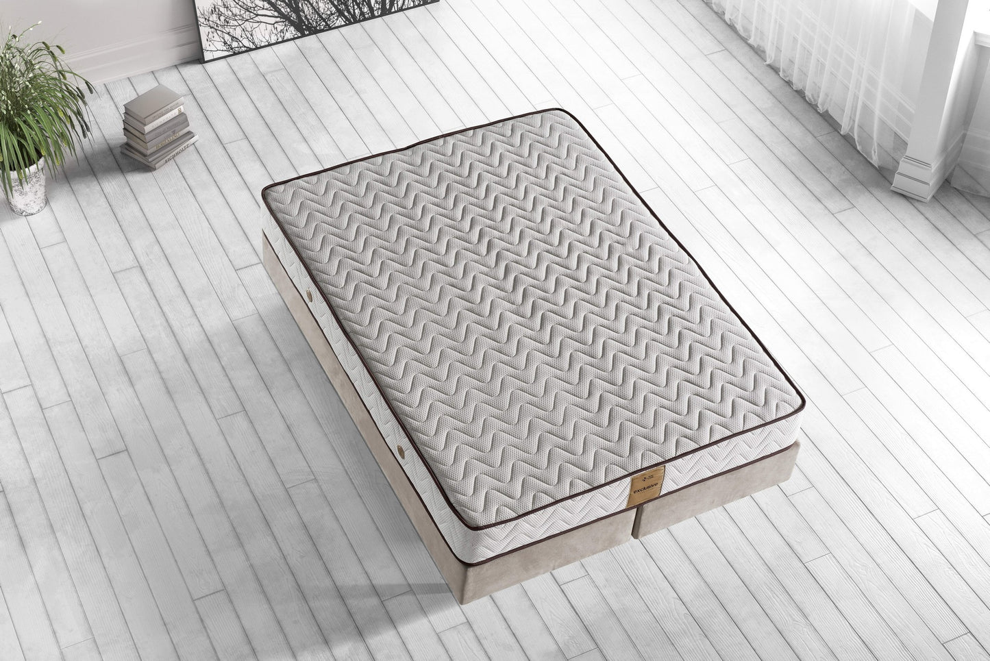 Madrac, Bijela boja Smeđa, Visco Exclusive 140x200 cm Double Size Memory Foam Luxury Soft Mattress