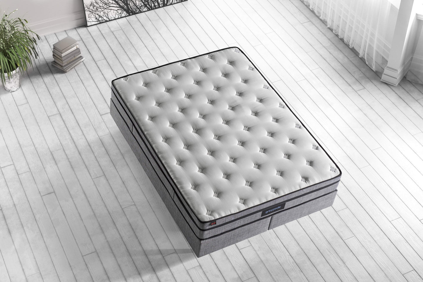 Madrac, Bijela boja Sivo, Greypedic 140x200 cm Double Size Ultra Firm Mattress