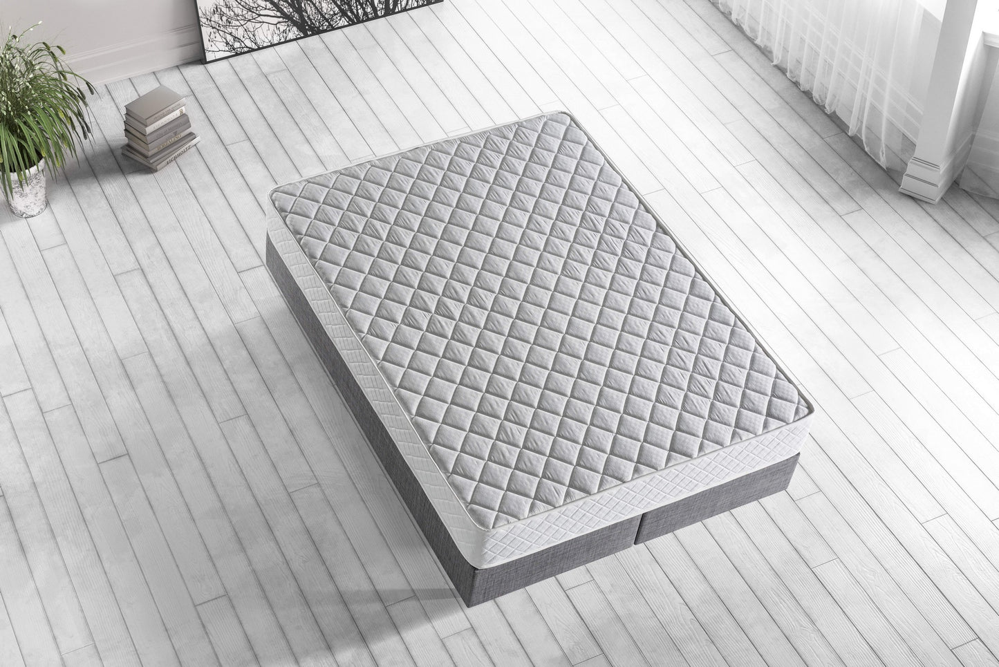 Madrac, Bijela boja, Hybrid 140x190 cm Double Size Soft and Firm Mattress