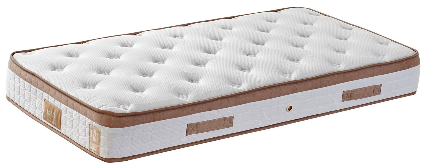 Madrac, Bijela boja Smeđa, Latte 100x200 cm Single Size Firm Mattress