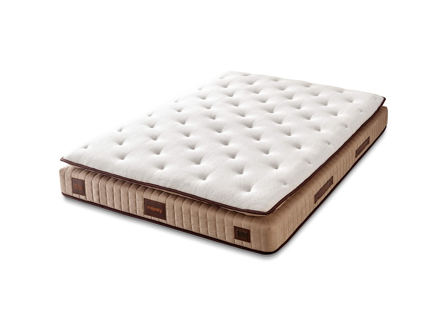 Madrac, Bijela boja Smeđa, Majesty 140x190 cm Double Size Padded Luxury Soft Mattress