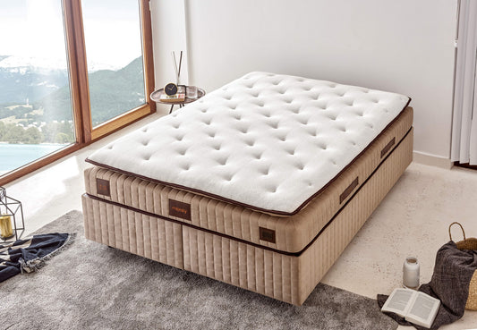 Madrac, Bijela boja Smeđa, Majesty 200x200 cm Double Size Padded Luxury Soft Mattress
