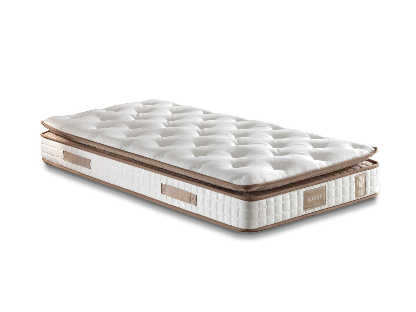 Madrac, Bijela boja Smeđa, Queen 100x200 cm Single Size Padded Firm Mattress