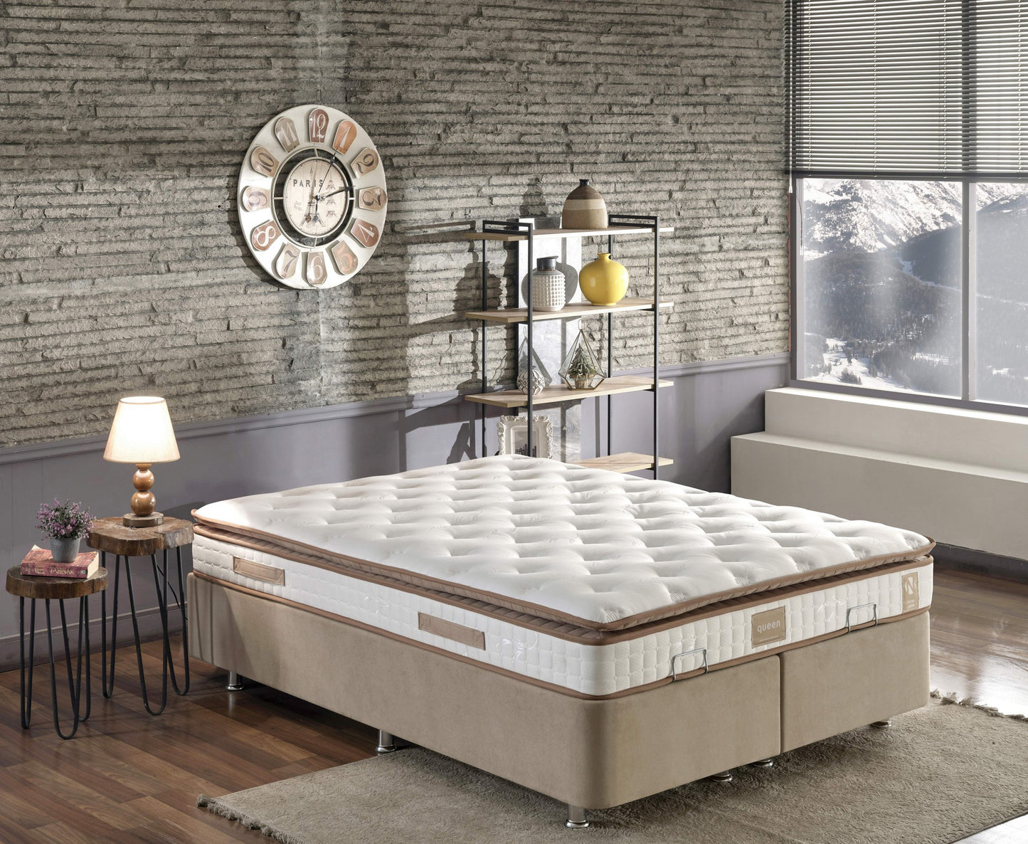 Madrac, Bijela boja Smeđa, Queen 140x200 cm Double Size Padded Firm Mattress