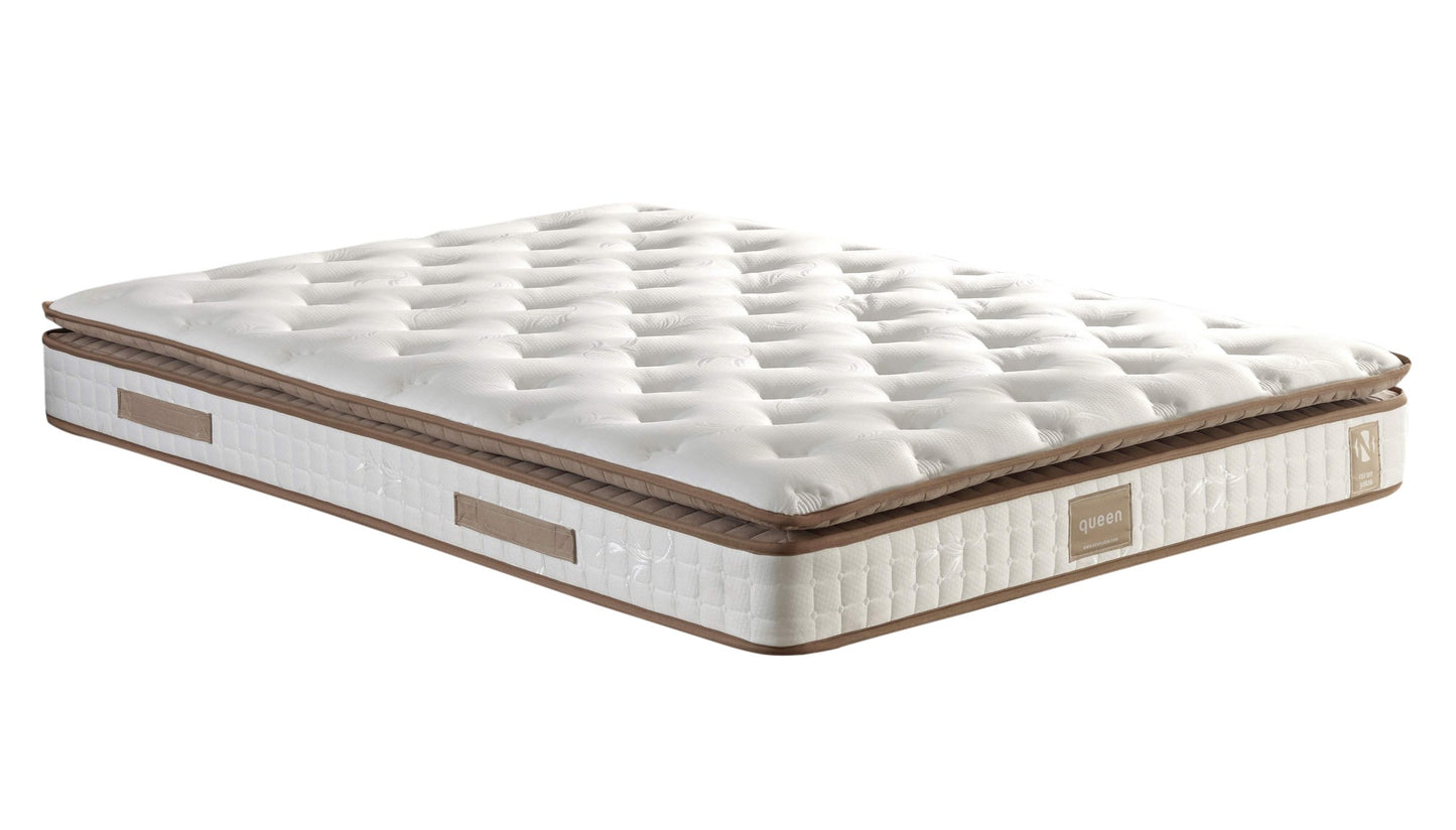 Madrac, Bijela boja Smeđa, Queen 180x200 cm Double Size Padded Firm Mattress