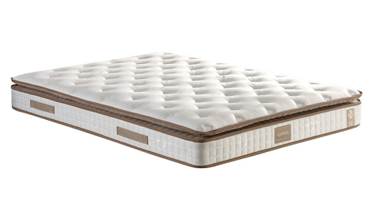 Madrac, Bijela boja Smeđa, Queen 180x200 cm Double Size Padded Firm Mattress