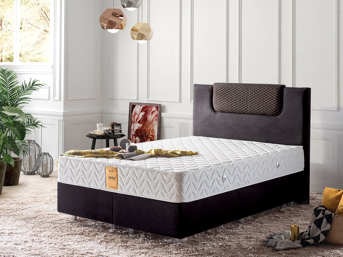 Madrac, Bijela boja, Spring 90x200 cm Single SizeMemory Foam andSpring Mattress