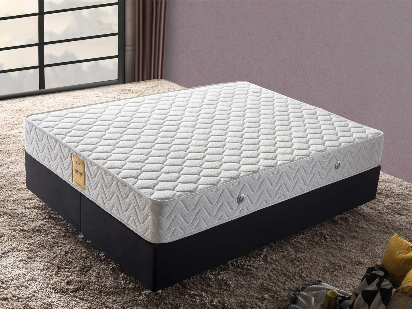 Madrac, Bijela boja, Spring 160x200 cm Double SizeMemory Foam andSpring Mattress