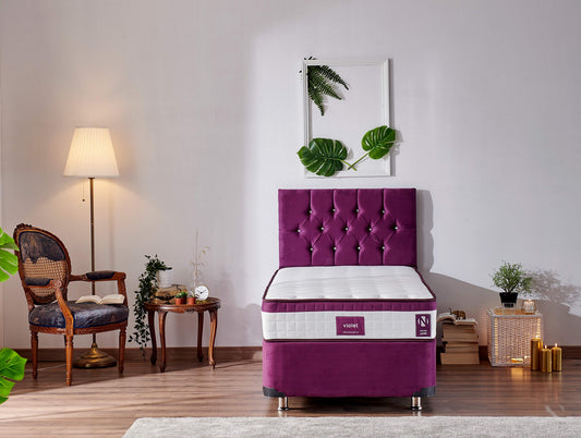 Madrac, Bijela boja Ljubičasta, Violet 90x190 cm Single Size Middle Firm Mattress