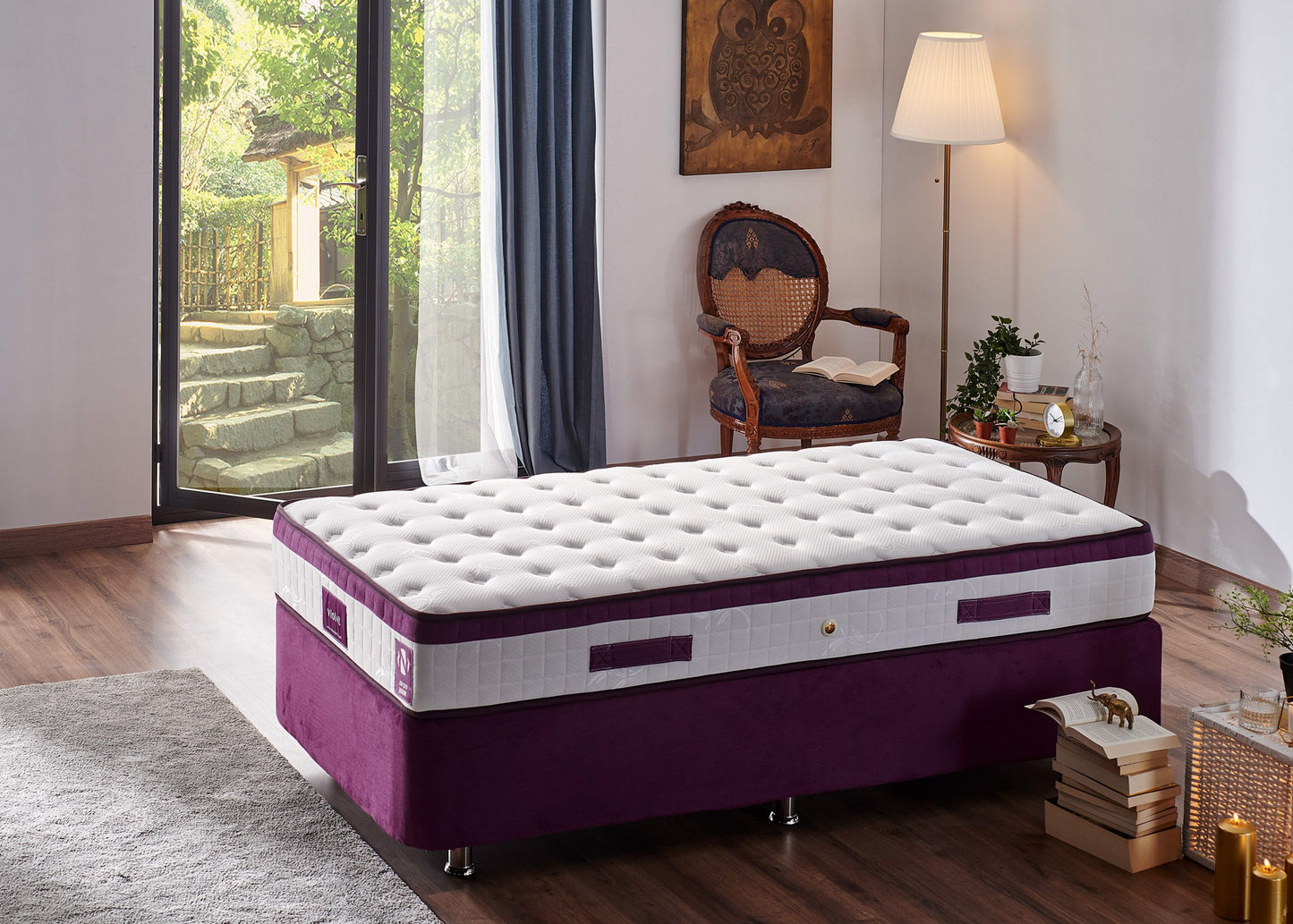 Madrac, Bijela boja Ljubičasta, Violet 120x200 cm Single Size Middle Firm Mattress