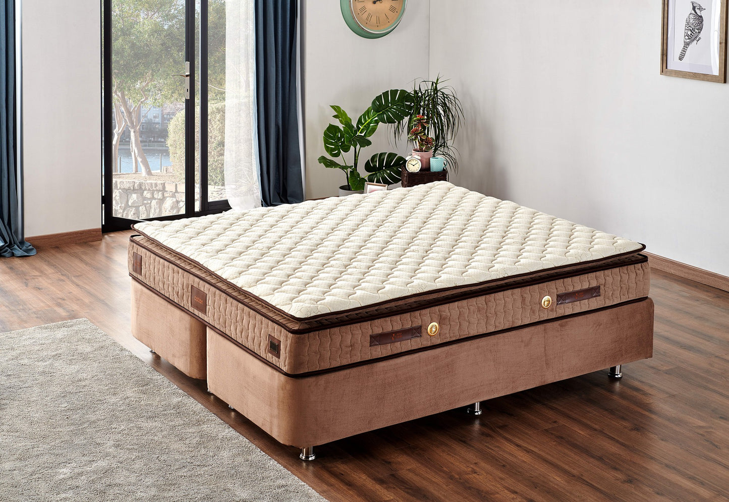 Madrac, Bijela boja Smeđa, W Cotton 140x200 cm Double Size Firm Mattress