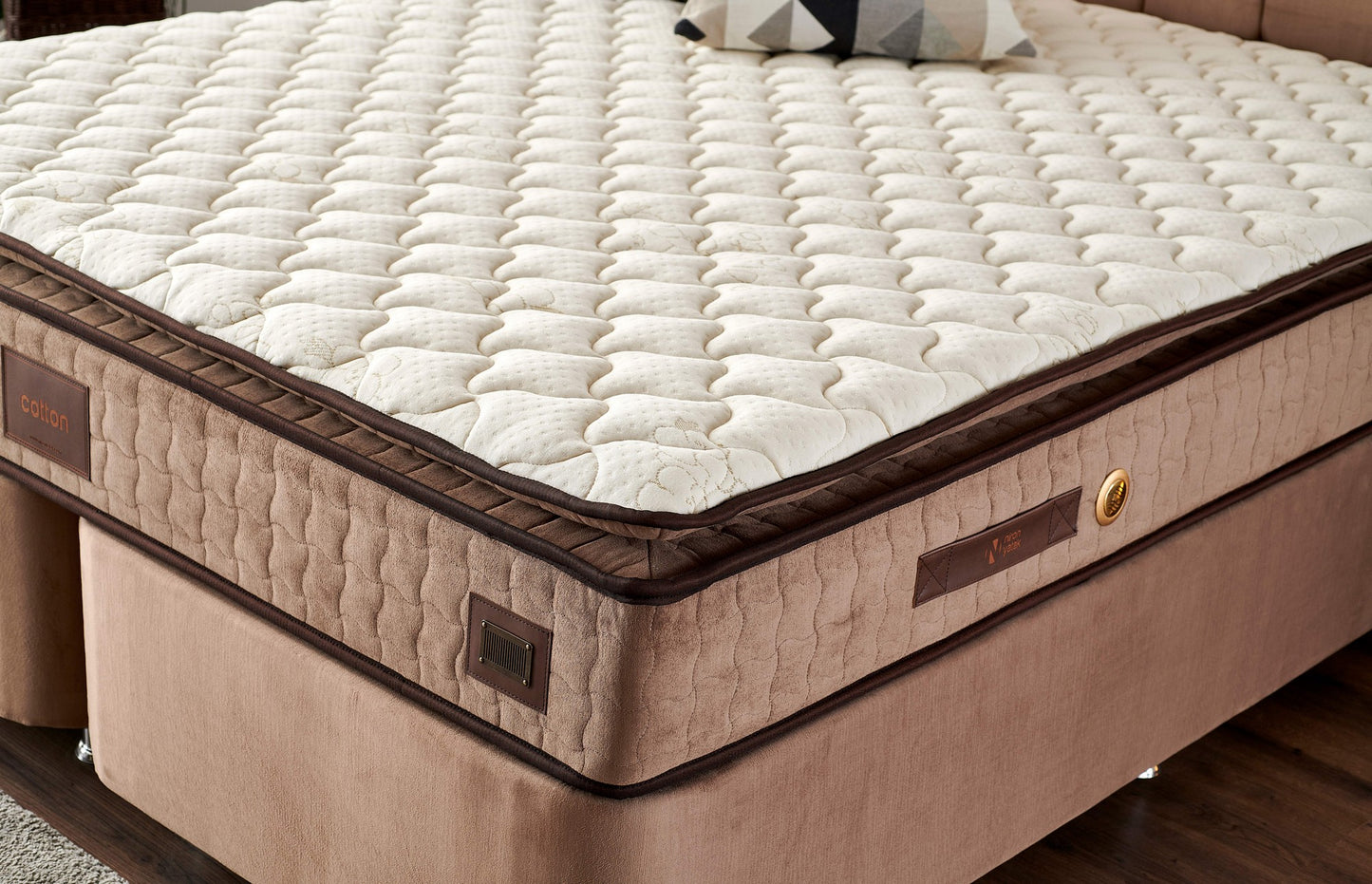 Madrac, Bijela boja Smeđa, W Cotton 140x200 cm Double Size Firm Mattress