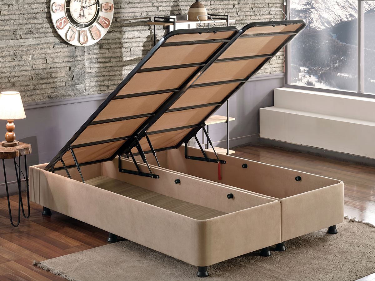 Baza za bračni krevet, Svijetlo smeđa, Ela Double - Light Brown (160 x 200)