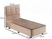 Osnova i uzglavlje kreveta za jednu osobu, Svijetlosmeđa, Polo - Light Brown (120 x 200)