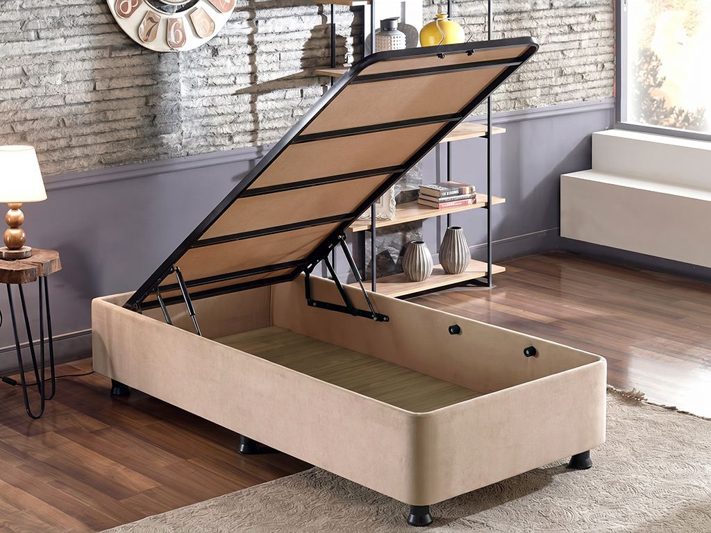 Osnova i uzglavlje kreveta za jednu osobu, Svijetlo smeđa, Polo - Light Brown (90 x 190)