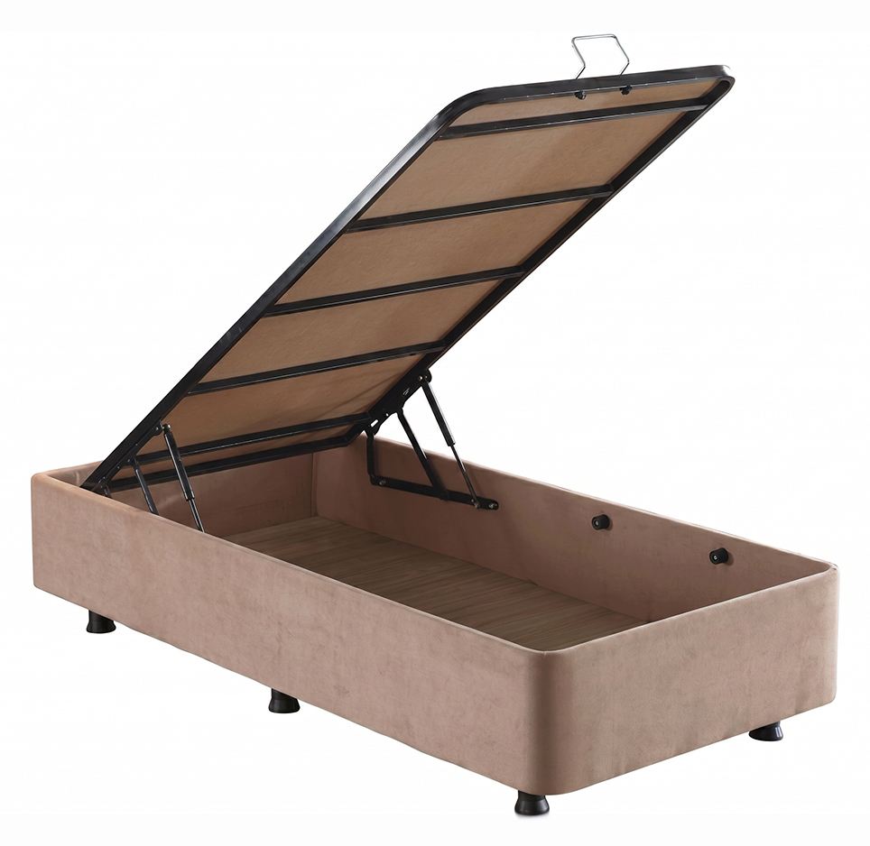 Jednostruki madrac, baza i uzglavlje, Svijetlo smeđa, Latte - Light Brown (100 x 200)