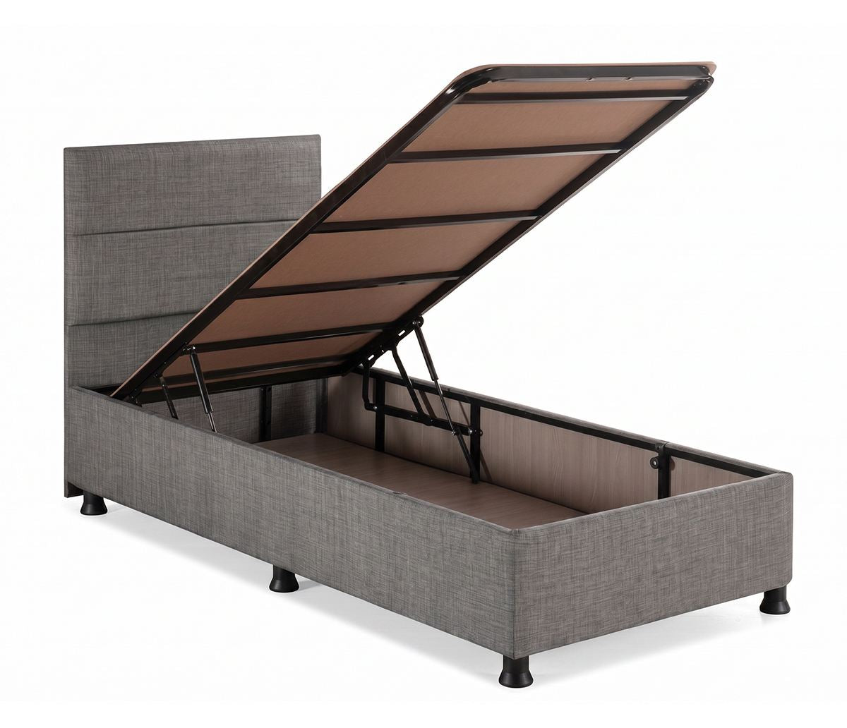 Osnova i uzglavlje kreveta za jednu osobu, Sivo, Silver - Grey (90 x 200)