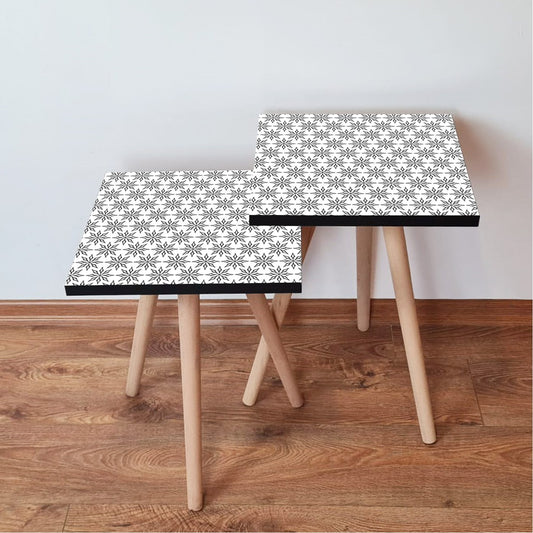 Set od 2 stolića 607, crna, bijela