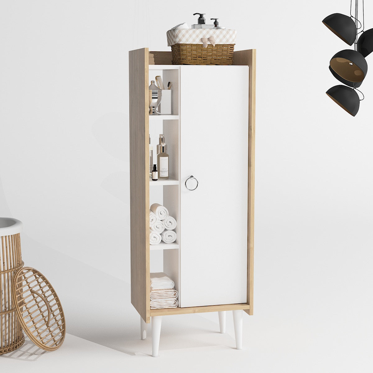 Komoda s više namjena, Lagomood Ruby - Oak, White