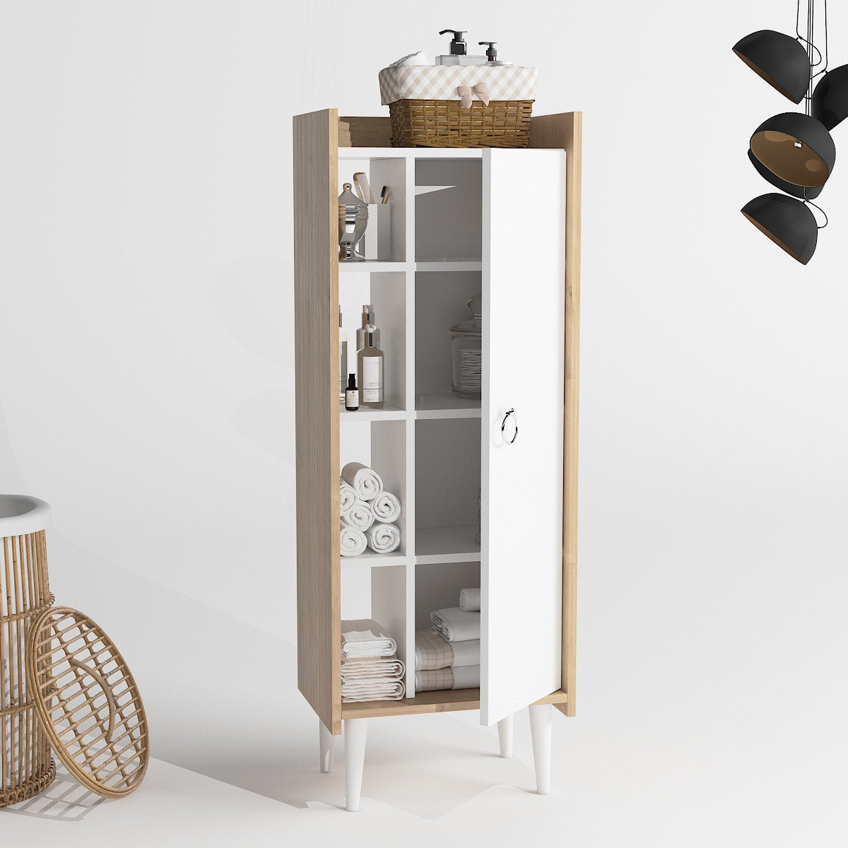 Komoda s više namjena, Lagomood Ruby - Oak, White