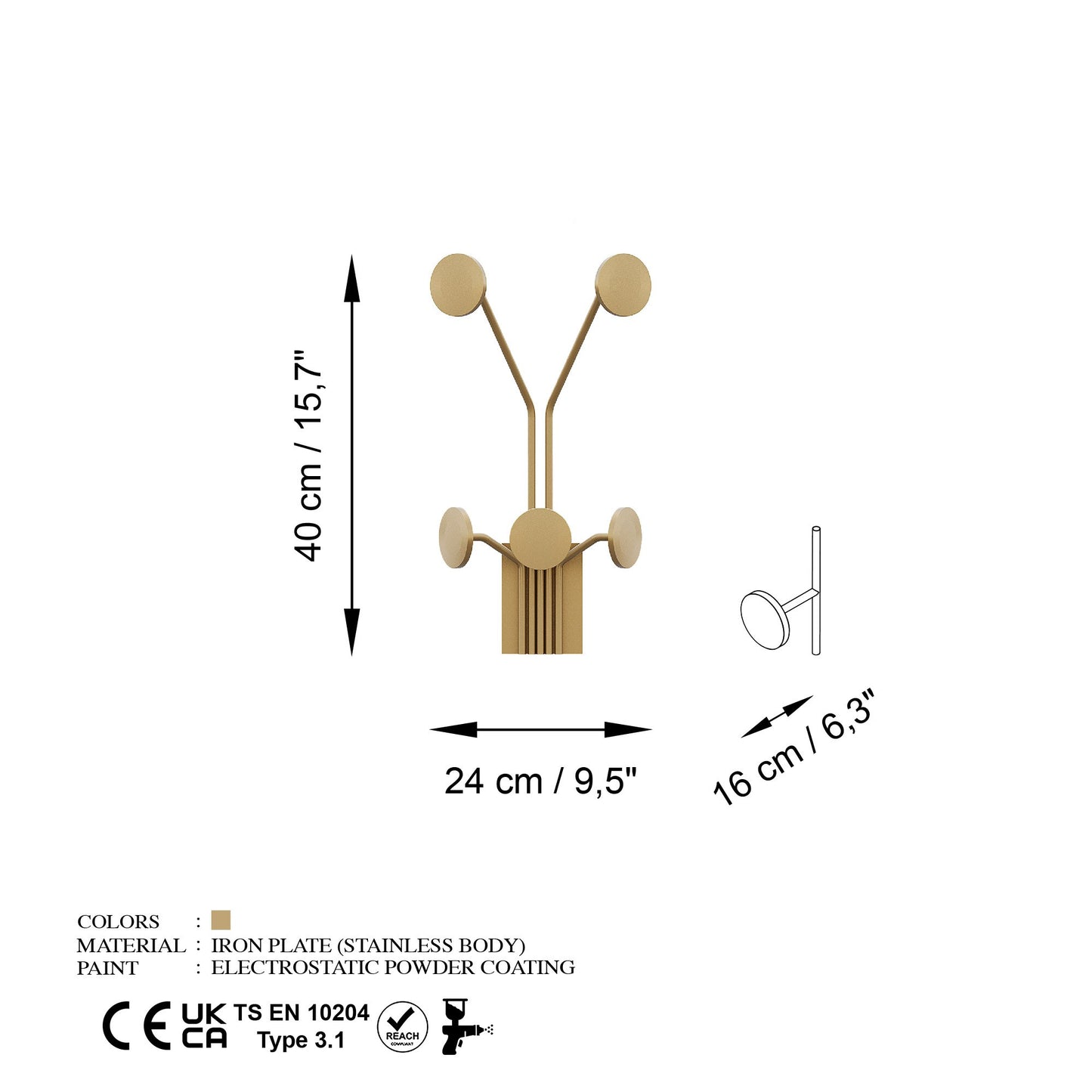 Metalna zidna vješalica Giraffe-A